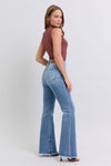 Judy Blue Full Size Raw Hem High Rise Bootcut Jeans - NeoKira Unlimited