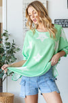 HOPELY Star Pattern Oversized Waffle T-Shirt T-Shirt Trendsi   