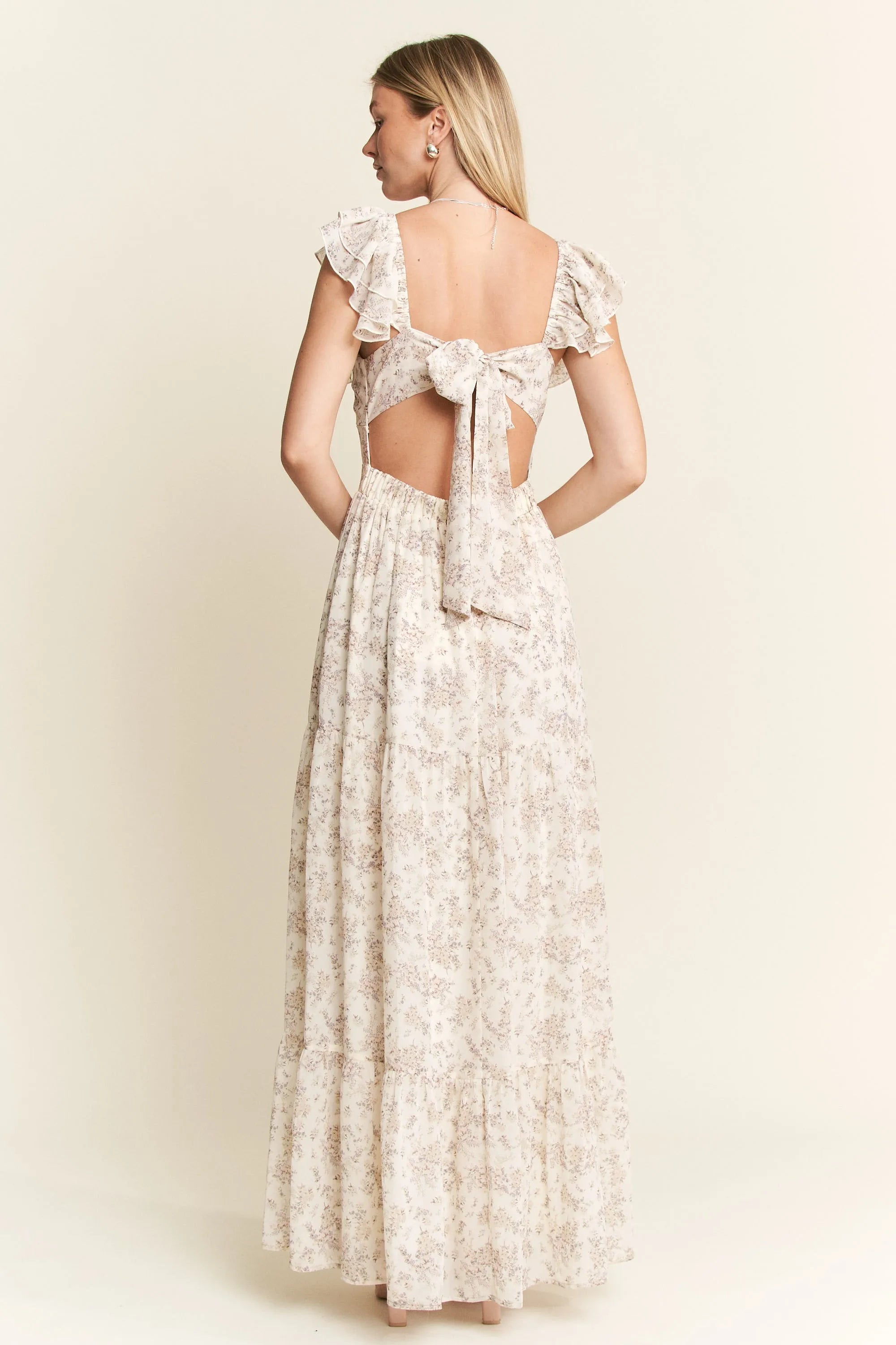 Jade By Jane Floral Ruffle Sleeve Tiered Maxi Dress Boho Romance Bloom Plus Size - NeoKira Unlimited