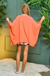 Solid Round Neck Loose Fit Kimono Sleeve Sweater  Davi & Dani   