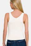 Zenana Double Layer V Neck Tank Tank Top Trendsi   