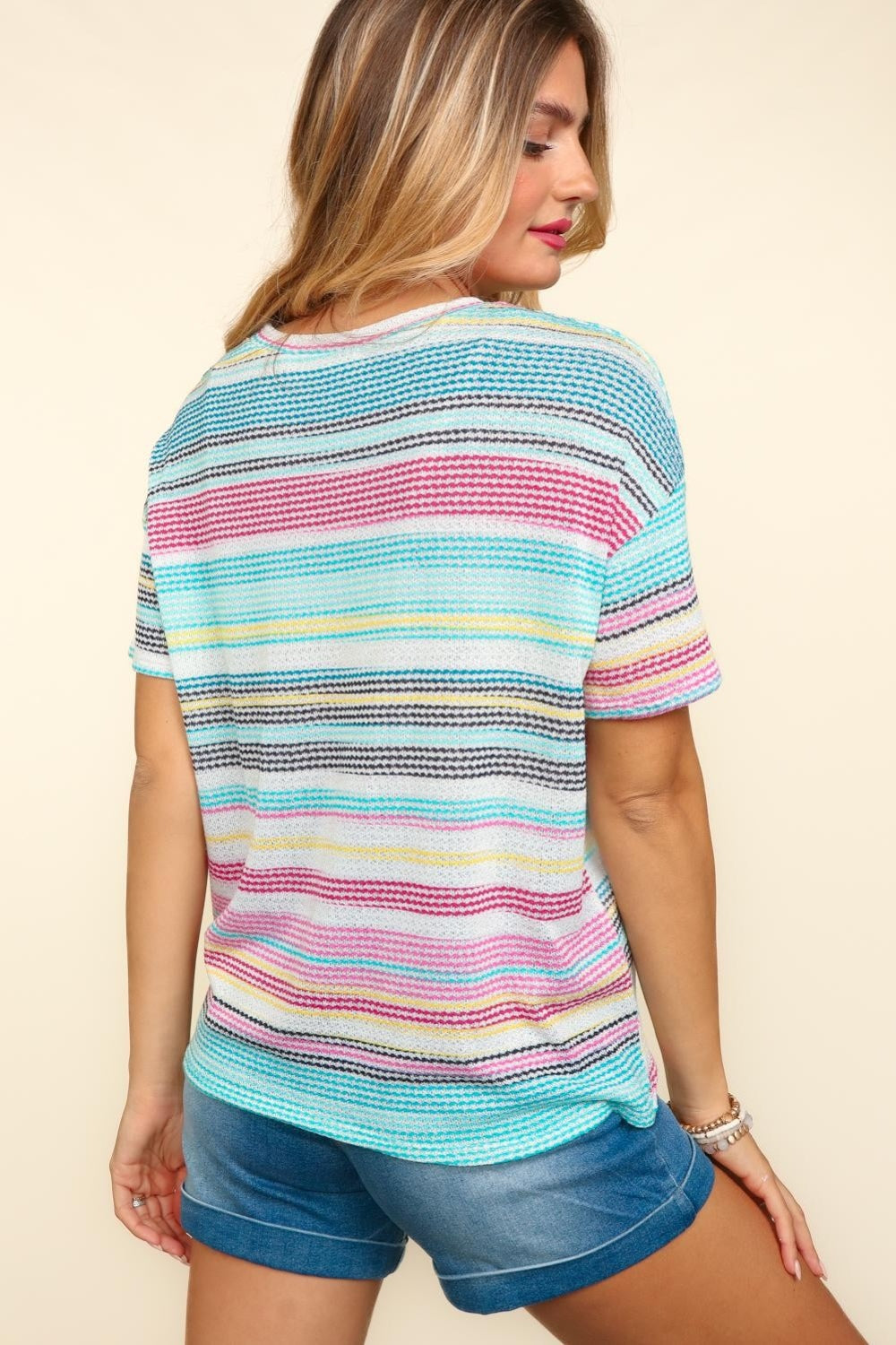 Haptics Waffle Stripe Short Sleeve T-Shirt - NeoKira Unlimited
