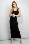 Zenana Scoop Neck Sleeveless Maxi Dress Maxi Dress Trendsi Black S 