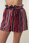 White Birch Full Size High Waisted Striped Shorts High Waist Shorts Trendsi   