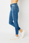 Judy Blue Full Size Cuffed Hem Low Waist Skinny Jeans Jeans Trendsi   