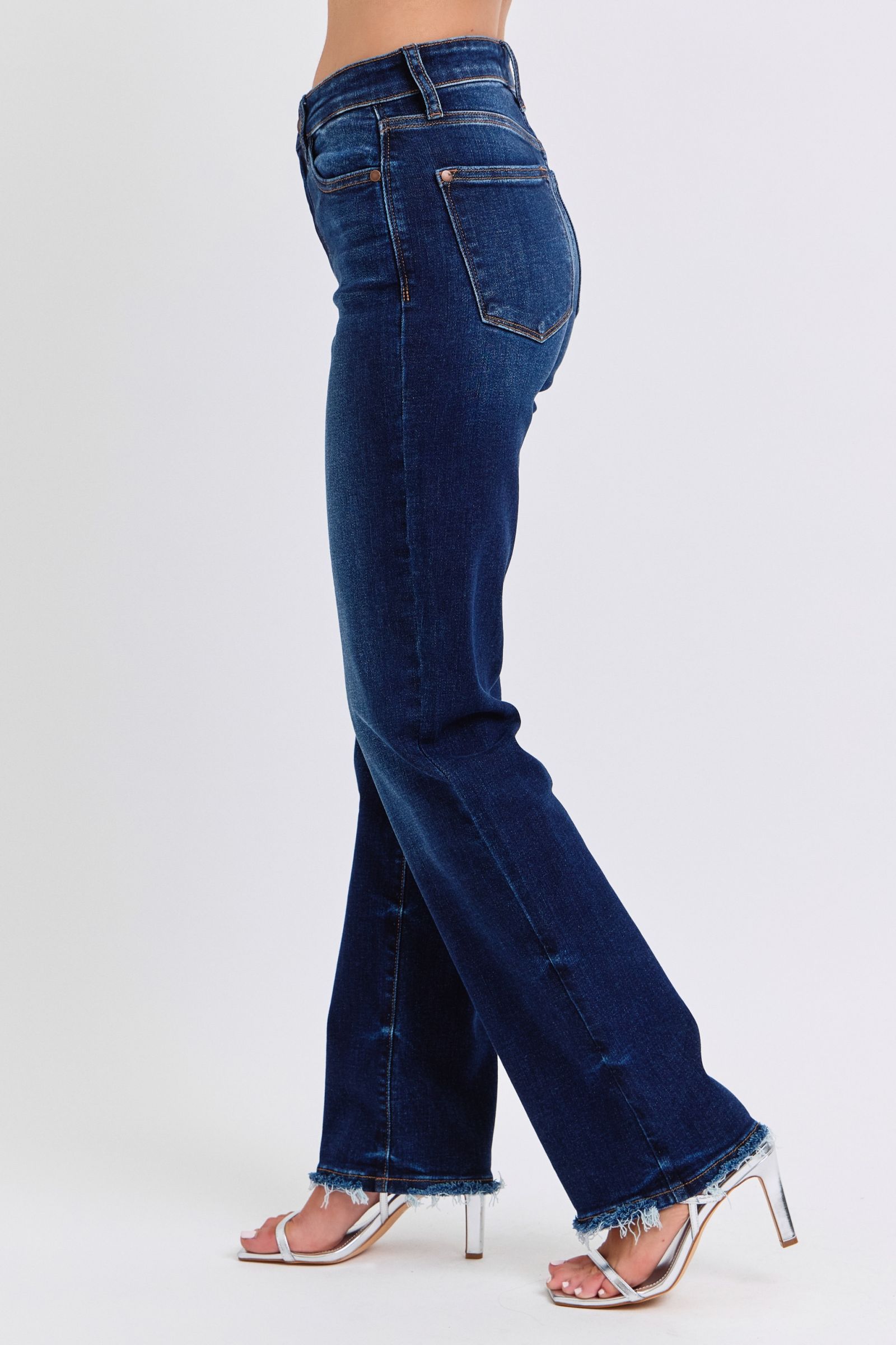 Judy Blue Full Size Raw Hem Straight Leg Jeans - NeoKira Unlimited