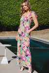 ODDI Full Size Floral Sleeveless Wide Leg Jumpsuit Jumpsuits Trendsi   