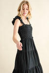 And The Why Smocked Ruffled Tiered Dress Midi Dress Trendsi   