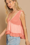 POL Sleeveless V-neck Mini Babydoll Tank Top Tank Top POL   