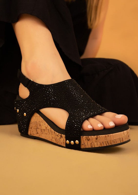 BARBARA RHINESTONE COVERED WEDGES - NeoKira Unlimited
