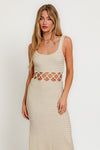 Square Neck Sleeveless Crochet Midi Dress Midi Dress LE LIS   