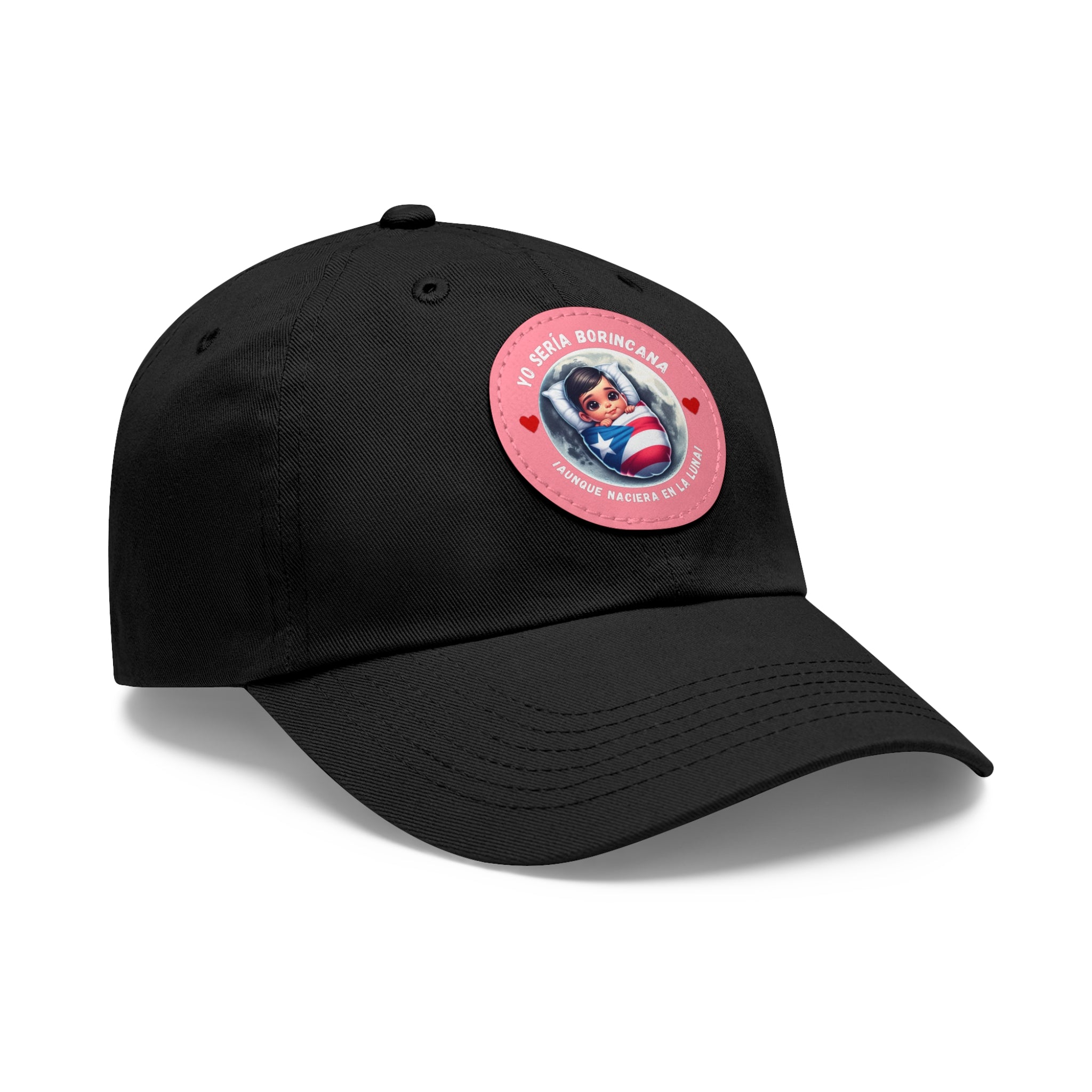 YO SERIA BORINCANA Dad Hat with Leather Patch (Round) Caps Printify   