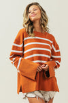 BiBi Ribbed Hem Stripe Sweater Sweater BiBi   