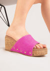 BLAIR Wedge Sandals Maker's Shoes Fuchsia 6 