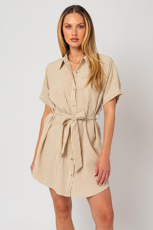Gilli Half Sleeve Button Down Shirt Dress - NeoKira Unlimited