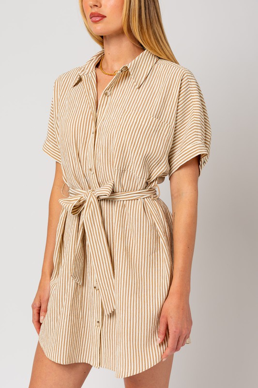 Gilli Half Sleeve Button Down Shirt Dress - NeoKira Unlimited