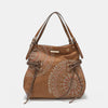 Nicole Lee USA Side Braided Tassel Inlaid Rhinestone Embroidery Hobo Bag Hobo Bag Trendsi Brown One Size 