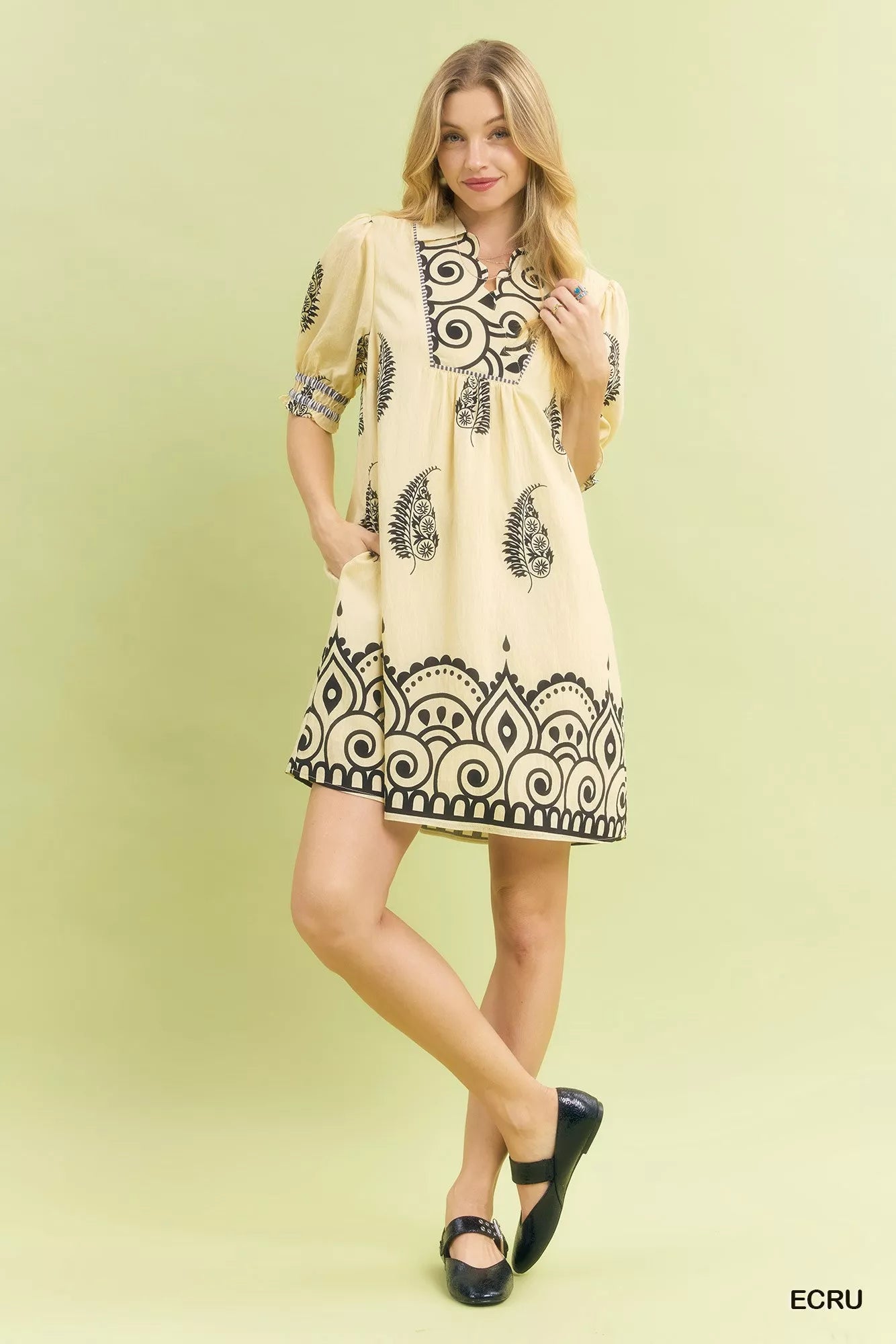 Umgee Paisley Mandala Babydoll Dress Boho Chic - NeoKira Unlimited