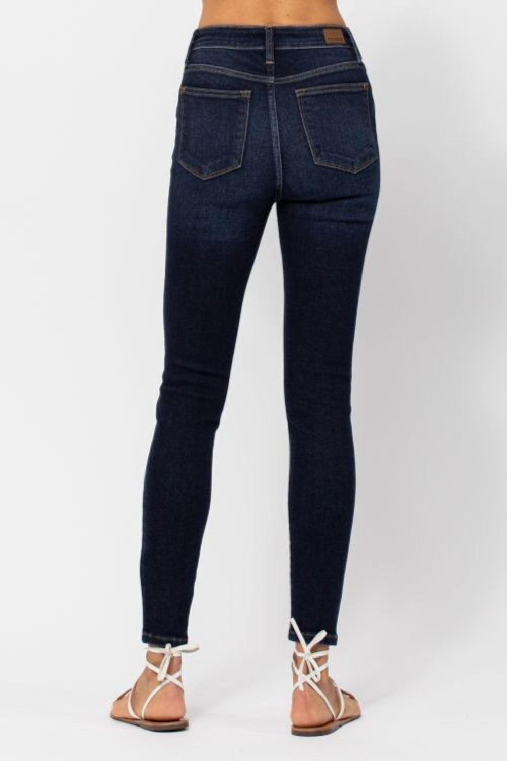 Judy Blue Full Size High Waist Handsand Skinny Jeans Jeans Trendsi   