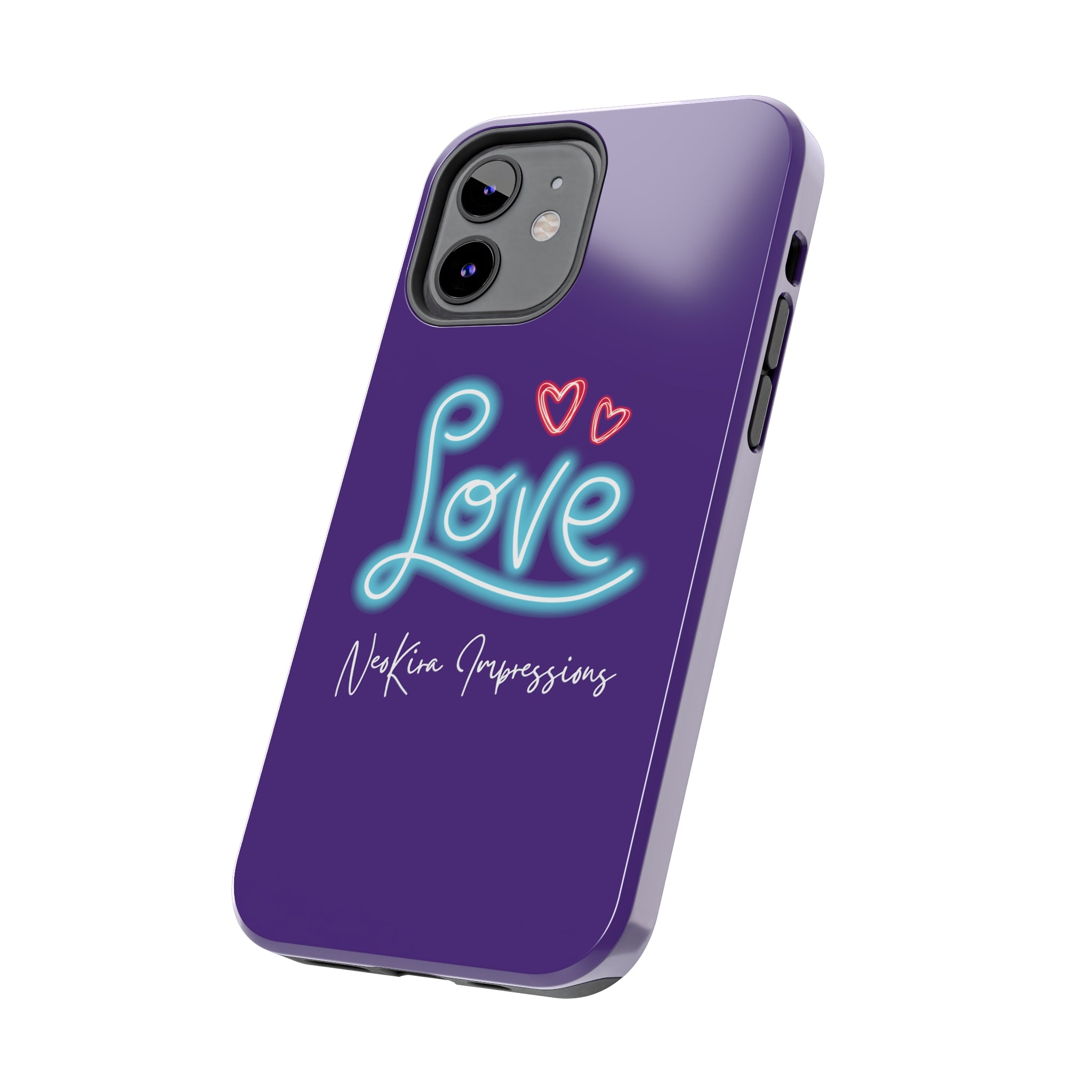 NEON LOVE PURPLE Tough Phone Cases Phone Case Printify   