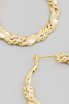 Fame Double Twist Chain Latch Hoop Earrings Hoops Trendsi   