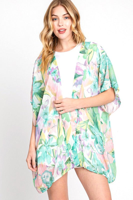 Floral Light Weight Kimono Cover UP - NeoKira Unlimited