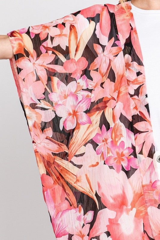 Floral Light Weight Kimono Cover UP - NeoKira Unlimited