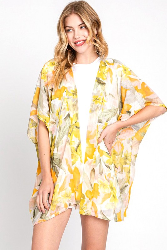Floral Light Weight Kimono Cover UP - NeoKira Unlimited