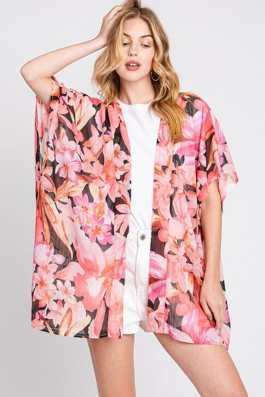 Floral Light Weight Kimono Cover UP - NeoKira Unlimited
