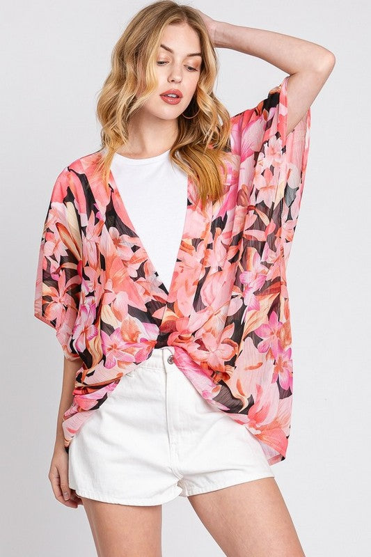 Floral Light Weight Kimono Cover UP - NeoKira Unlimited