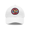 ICE CREAM Dad Hat with Leather Patch (Round) Caps Printify White / Black patch Circle One size