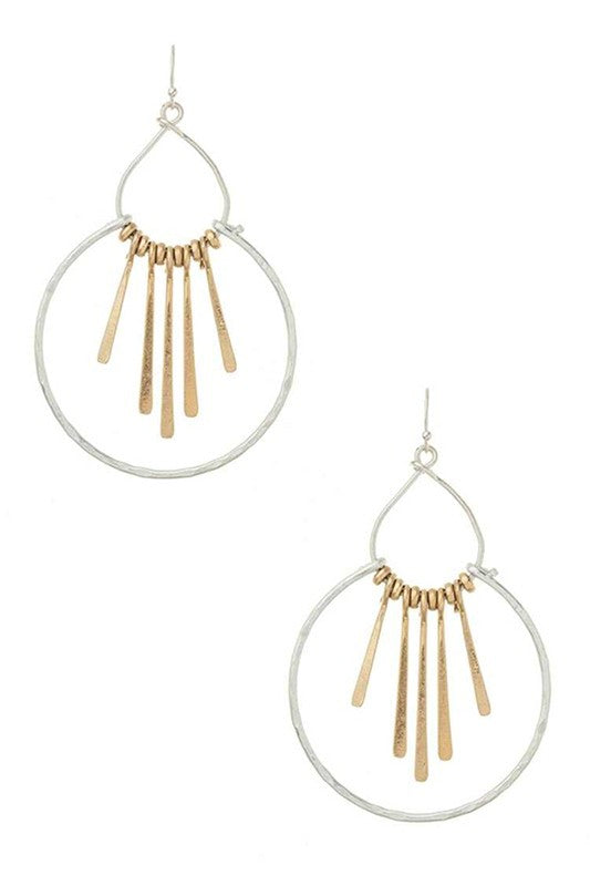 Mix Tone Fringe Metal Iconic Earrings - NeoKira Unlimited