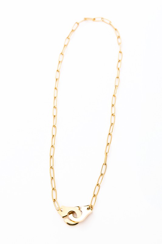 18K STAINLESS STEEL HANDCUFF NECKLACE - NeoKira Unlimited