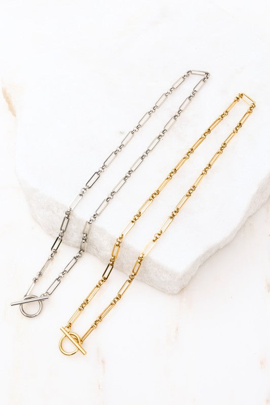 18K STAINLESS STEEL TOGGLE CHAIN NECKLACE - NeoKira Unlimited