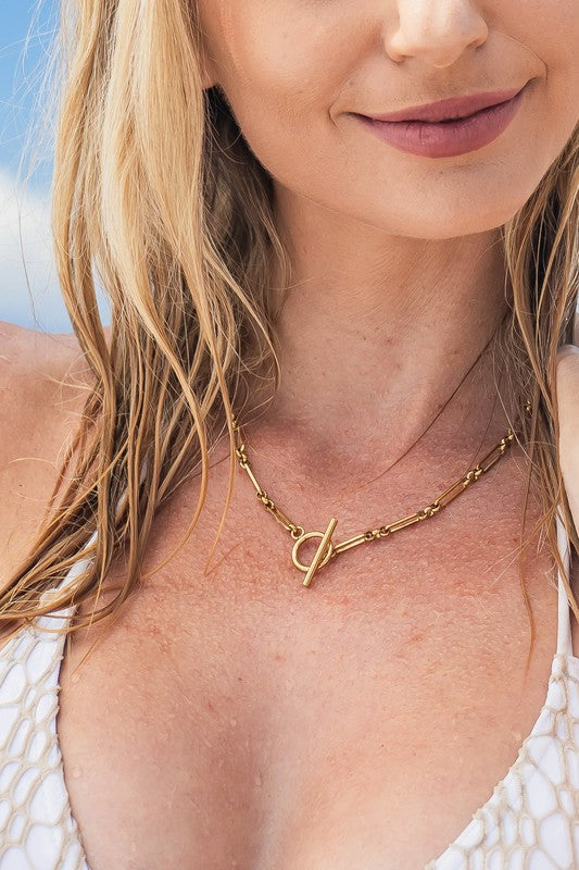 18K STAINLESS STEEL TOGGLE CHAIN NECKLACE - NeoKira Unlimited