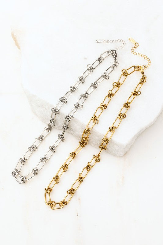 18K STAINLESS STEEL BARBED WIRE CHAIN NECKLACE - NeoKira Unlimited