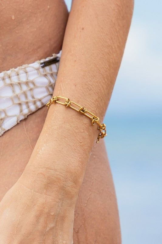 18K STAINLESS STEEL BARBED WIRE CHAIN BRACELET - NeoKira Unlimited