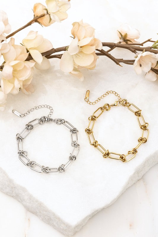 18K STAINLESS STEEL BARBED WIRE CHAIN BRACELET - NeoKira Unlimited