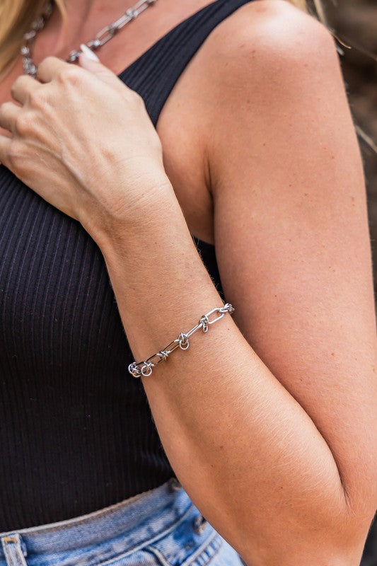 18K STAINLESS STEEL BARBED WIRE CHAIN BRACELET - NeoKira Unlimited