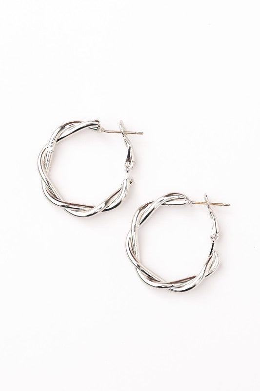 18K STAINLESS STEEL TWISTED HOOP EARRINGS - NeoKira Unlimited