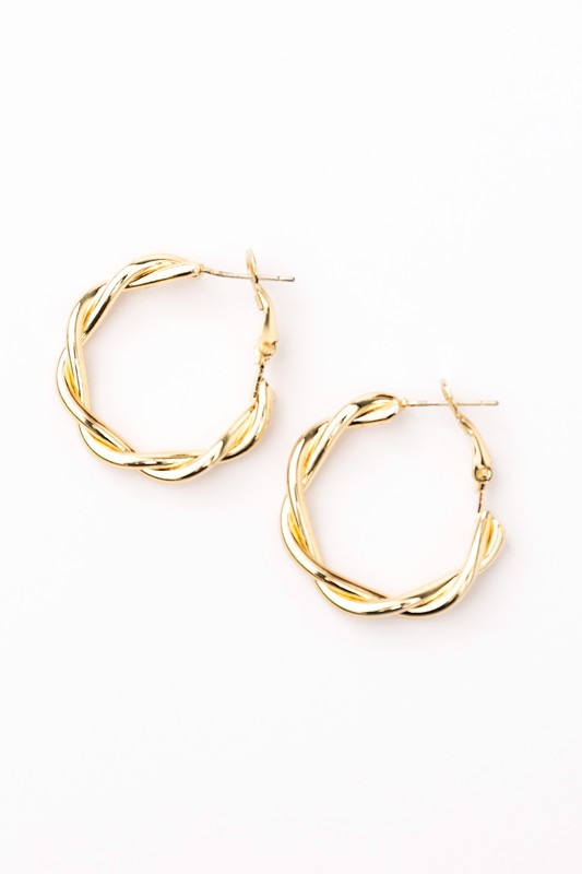 18K STAINLESS STEEL TWISTED HOOP EARRINGS - NeoKira Unlimited