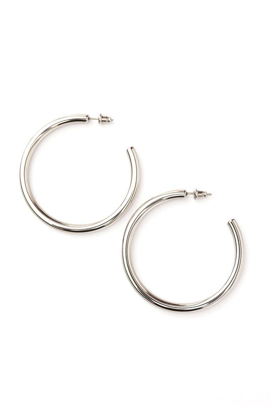 14K STAINLESS STEEL OPEN HOOP EARRINGS - NeoKira Unlimited