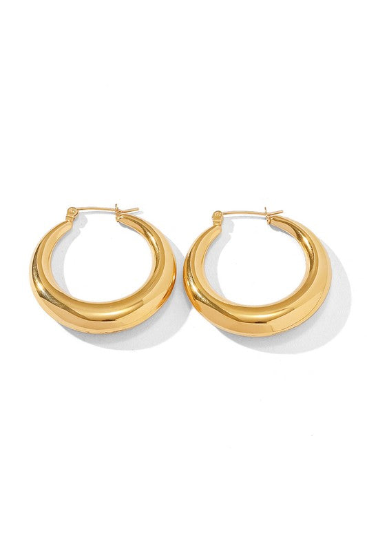 18K STAINLESS STEEL MOD HOOP EARRINGS - NeoKira Unlimited