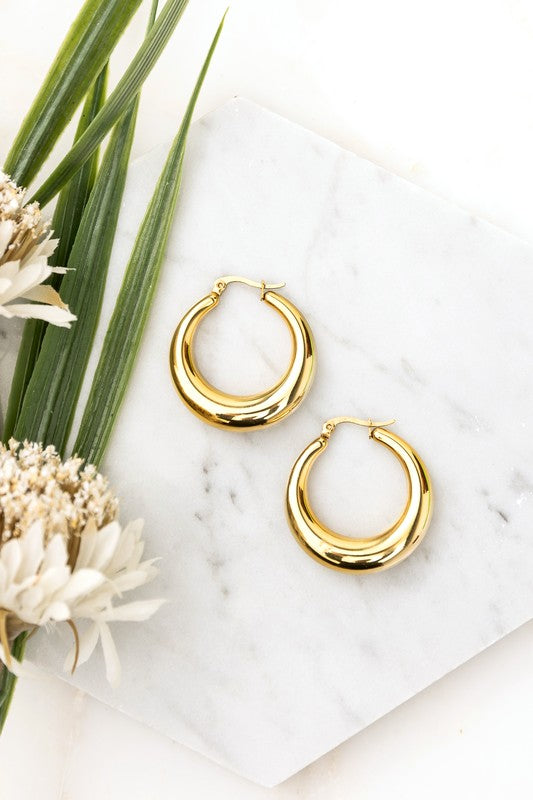 18K STAINLESS STEEL MOD HOOP EARRINGS - NeoKira Unlimited