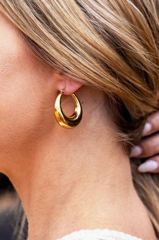 18K STAINLESS STEEL MOD HOOP EARRINGS - NeoKira Unlimited