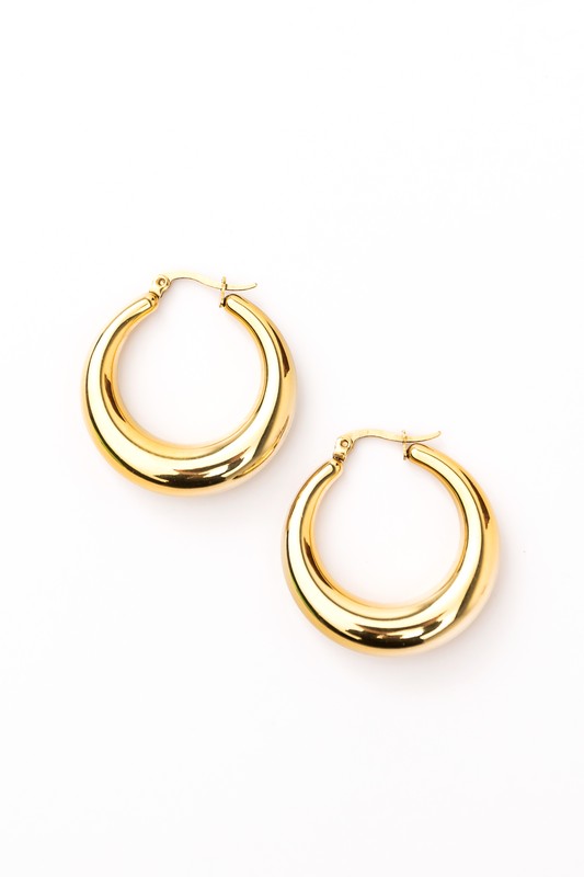 18K STAINLESS STEEL MOD HOOP EARRINGS - NeoKira Unlimited