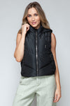 Snobbish Zip Up Quilted Hooded Vest Quilted Vest Trendsi Black S 