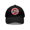 ICE CREAM Dad Hat with Leather Patch (Round) Caps Printify Black / Pink patch Circle One size