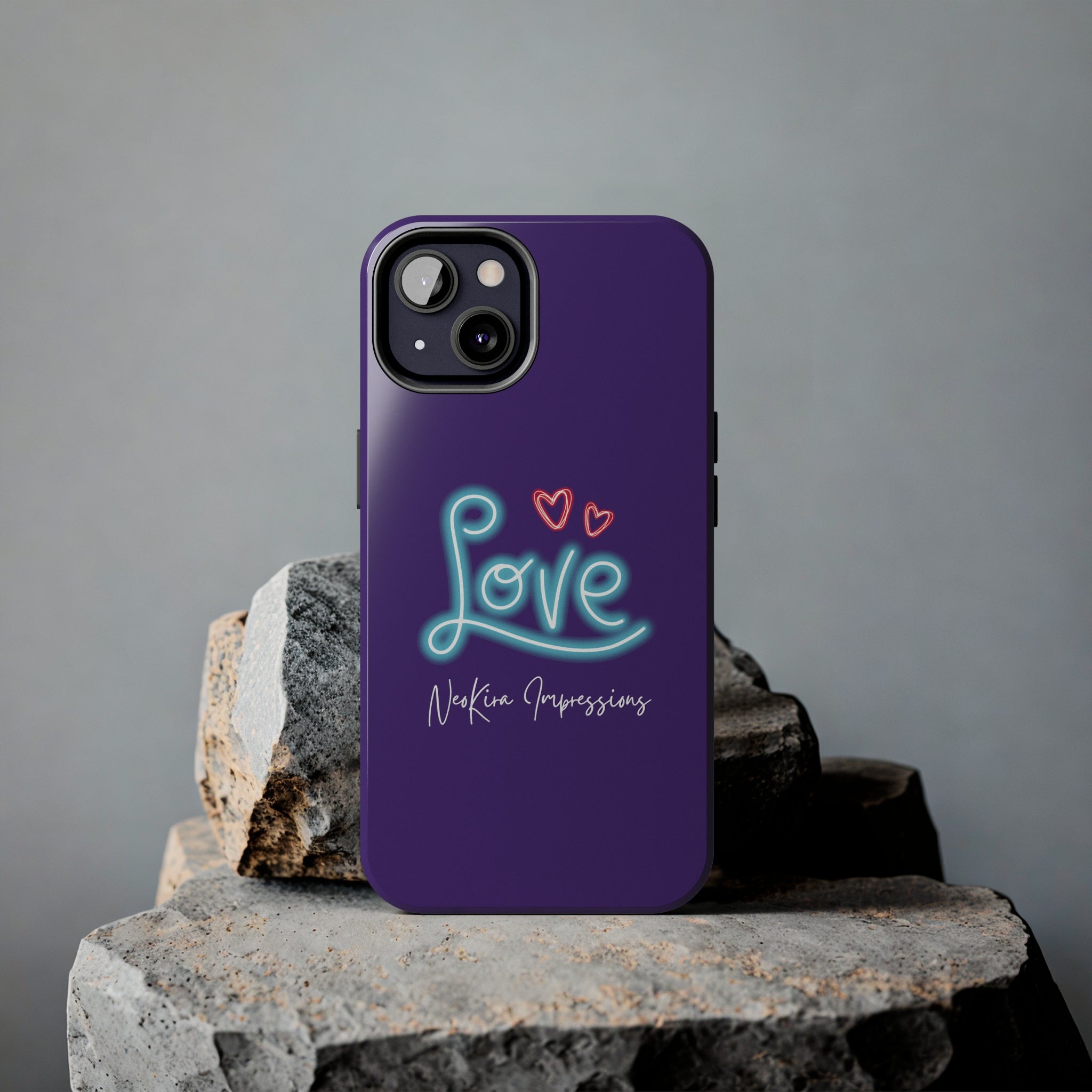 NEON LOVE PURPLE Tough Phone Cases Phone Case Printify iPhone 13  