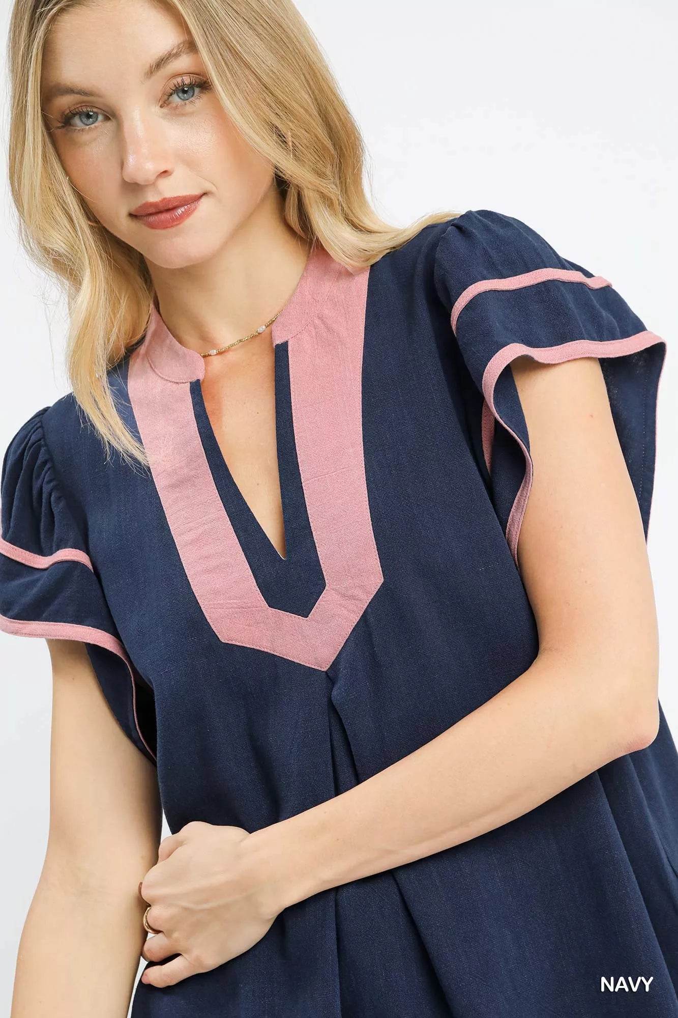 Umgee Linen Ruffle Sleeve Top - NeoKira Unlimited